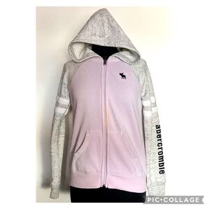 Abercrombie Kids Girls Hoodie Size 15/16 Lavender with Powder Grey Teens Women's